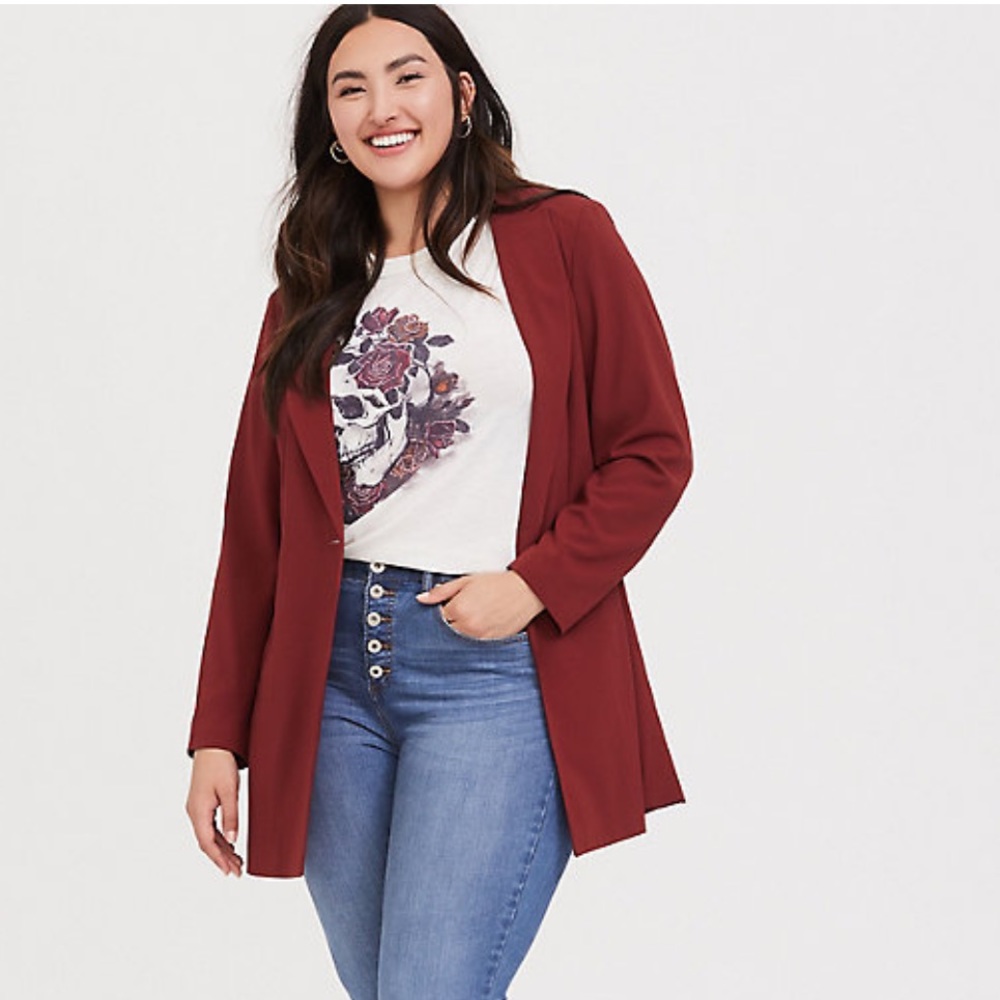 Torrid Red Longline Blazer